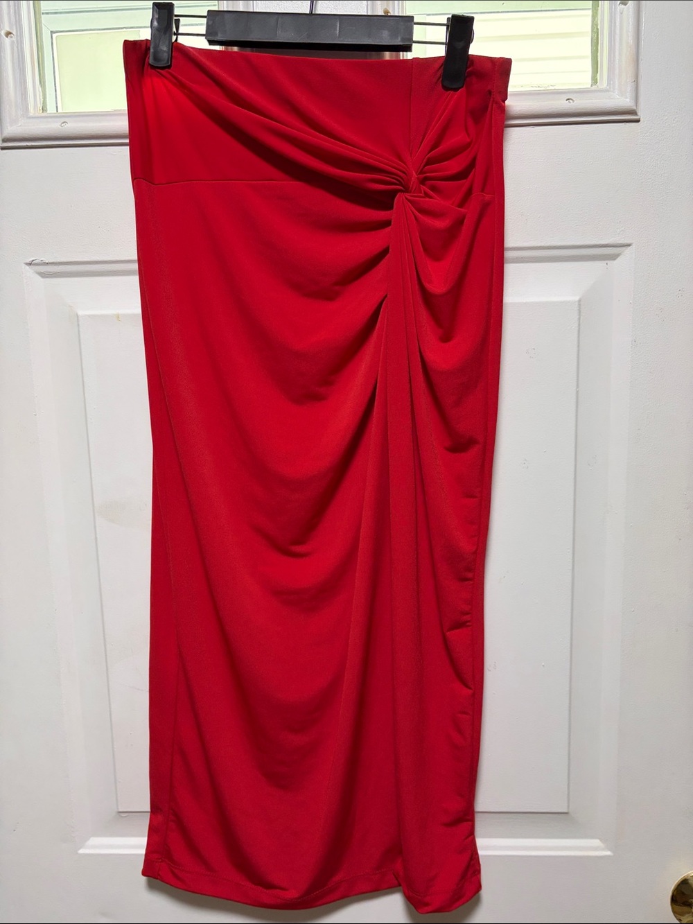 Renee C. Red Ruched Skirt